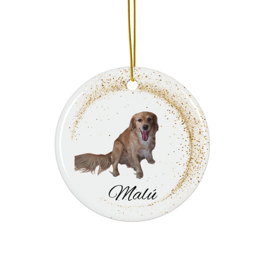 Custom Pet Ceramic Ornament, Personalized Keepsake Gift for Pet Lovers, Pet Memorial Decoration, Dog Cat Lover Christmas Ornament, Holiday